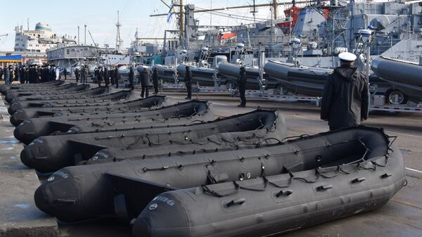 Церемония передачи американских катеров и лодок ВМС Украины в Одессе - Sputnik Латвия