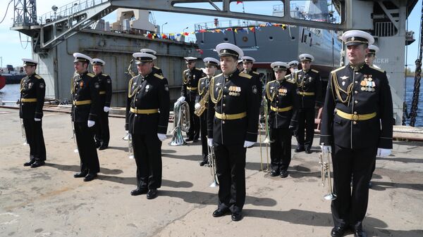 Спуск на воду фрегата Адмирал Головко в Санкт-Петербурге - Sputnik Латвия