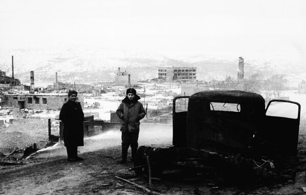 Город Киркенес (Норвегия), дотла сожженный фашистами, 1944 год  - Sputnik Латвия