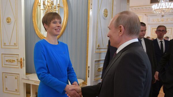 Президент РФ Владимир Путин и президент Эстонии Керсти Кальюлайд  - Sputnik Latvija