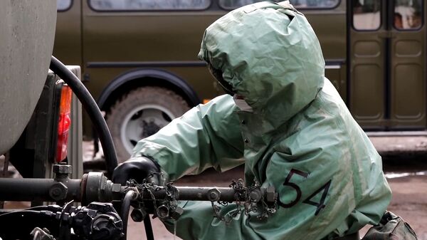 Проверка готовности войск РХБЗ к возникновению угрозы заражения вирусными инфекциями - Sputnik Латвия
