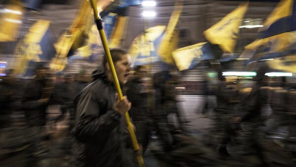Акции в украинских городах в День защитника Украины - Sputnik Latvija
