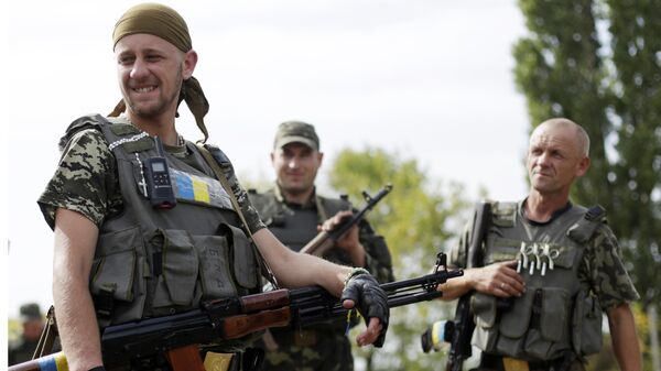 Ukrainas armijas karavīri. Foto no arhīva - Sputnik Latvija