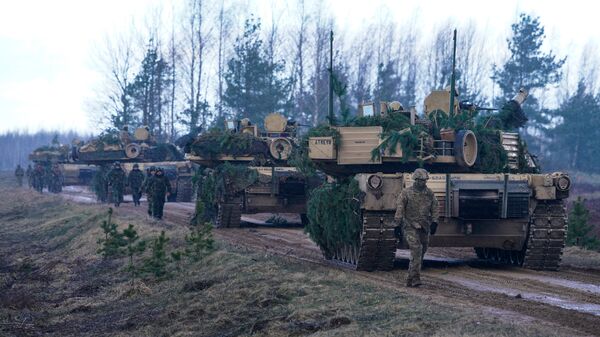 ASV tanks M1A2 Abrams starptautiskajās mācībās Summer Shield XIV - Sputnik Latvija