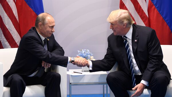 Президент России Владимир Путин президент США Дональд Трамп - Sputnik Latvija