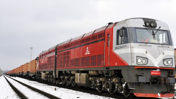 Первый грузовой экспресс-поезд Рига-Минск - Sputnik Латвия