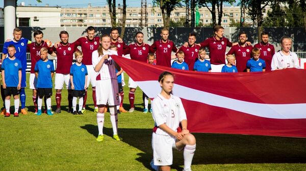 Матч сборной Латвии против команды Эстонии на Кубок Балтии по футболу, 2018 - Sputnik Латвия